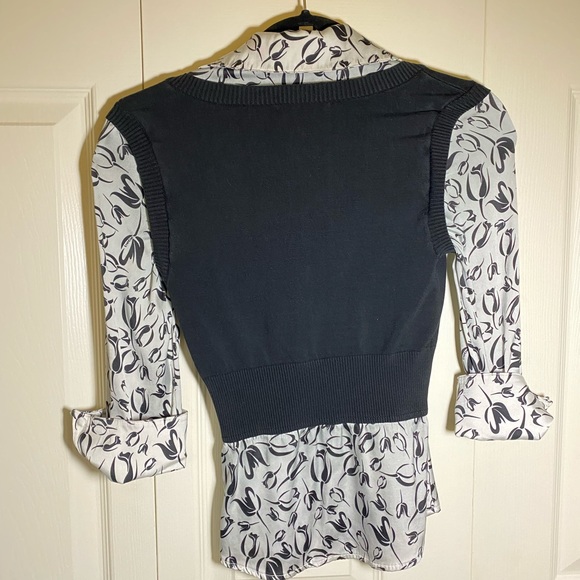 Bebe Knitted Vest and Silk Top - Picture 2 of 5